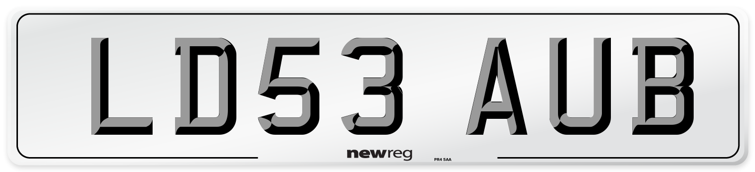 LD53 AUB Number Plate from New Reg